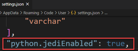 Python Pipenv — python.jediEnabled True