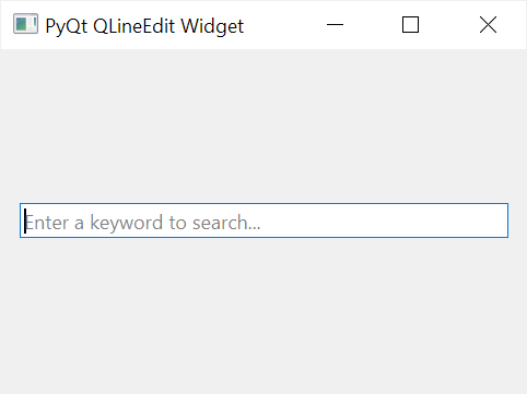 Простой пример создания виджета PyQt QLineEdit