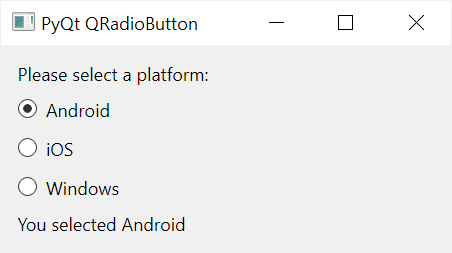 Создание группы переключателей с PyQt QRadioButton