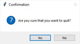Функция Tkinter askyesno() - пример