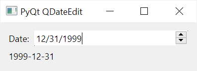 Пример PyQt QDateEdit