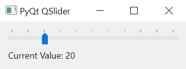 Пример создания ползунка с PyQt QSlider