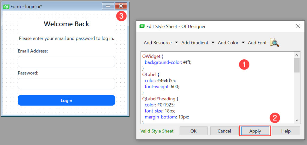 Введение Qt Style Sheets в Style Sheet Editor