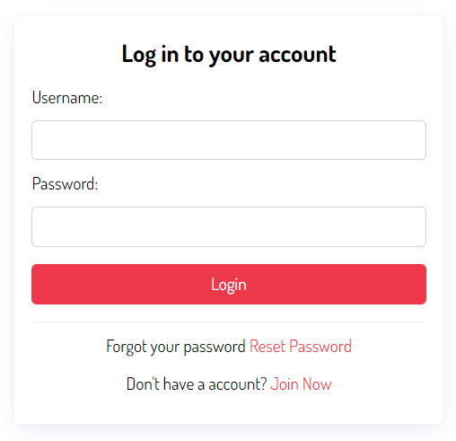 Пример формы входа