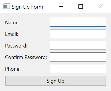 Создание формы ввода с PyQt QFormLayout