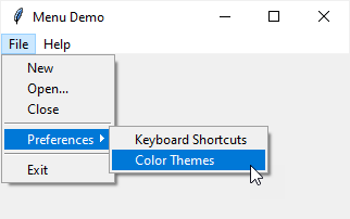 Пример добавления подменю